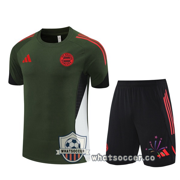 Bayern Munich Training T-Shirts + Shorts Green 2025-2026