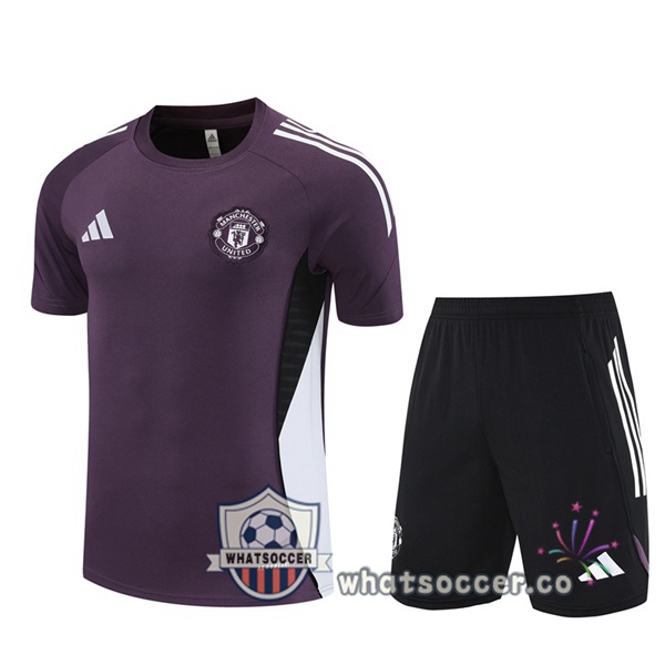 Manchester United Training T-Shirts + Shorts Purple 2025-2026