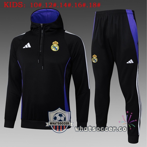 Tracksuit - Hooded Real Madrid Kids Black 2025-2026