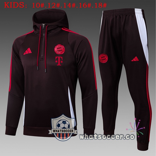 Tracksuit - Hooded Bayern Munich Kids Red 2025-2026