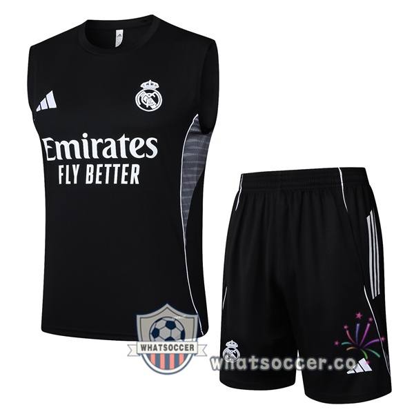 Real Madrid Soccer Vest + Shorts Black 2025-2026
