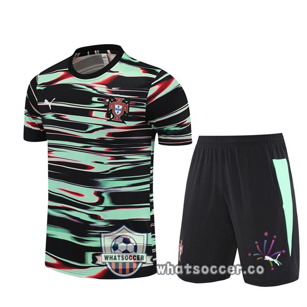 Portugal Training T-Shirts + Shorts Black Green 2025-2026
