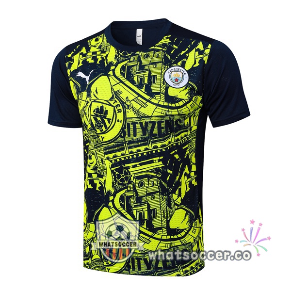 Manchester City Training T-Shirts Blue Royal Yellow 2025-2026