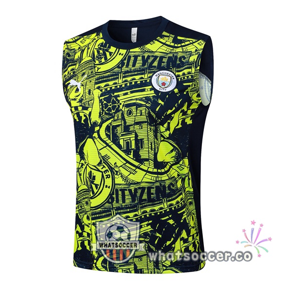 Manchester City Soccer Vest Blue Royal Green 2025-2026