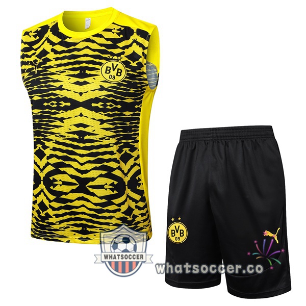 Dortmund BVB Soccer Vest + Shorts Yellow Black 2025-2026