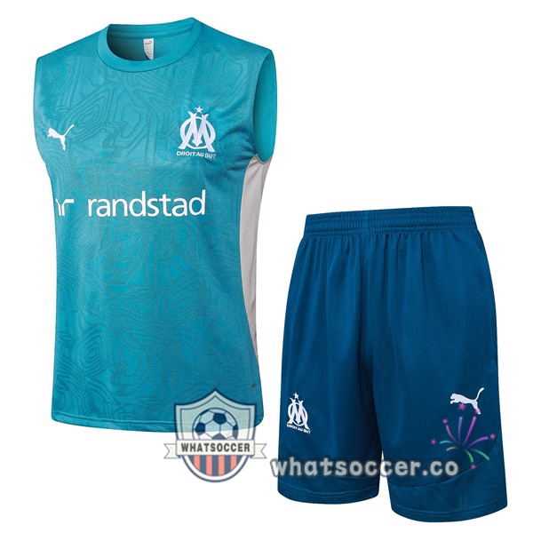Olympique de Marseille Soccer Vest + Shorts Blue 2025-2026