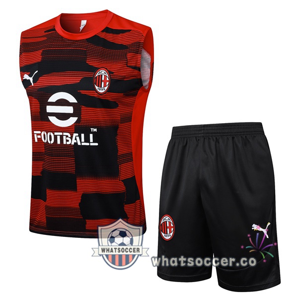 AC Milan Soccer Vest + Shorts Red 2025-2026