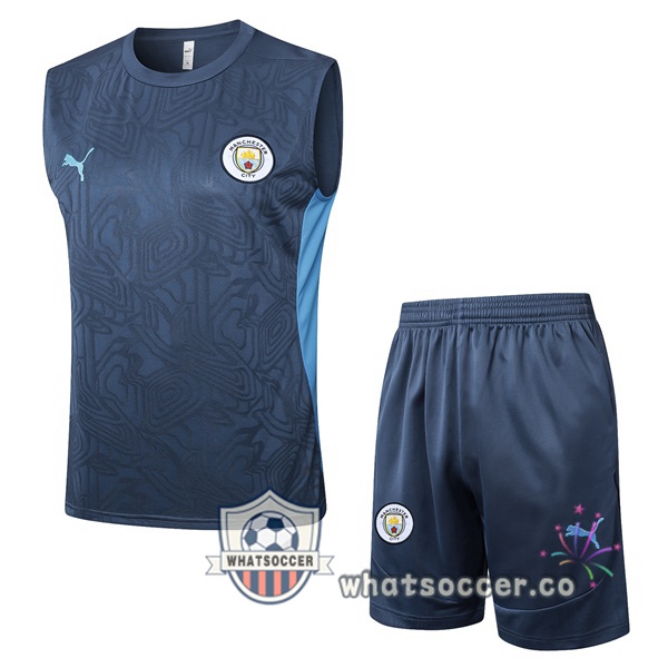 Manchester City Soccer Vest + Shorts Blue 2025-2026