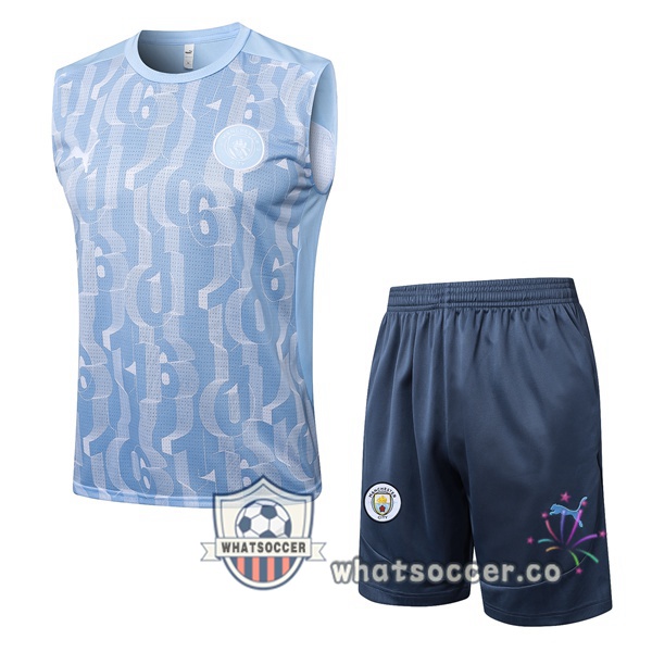 Manchester City Soccer Vest + Shorts Blue 2025-2026