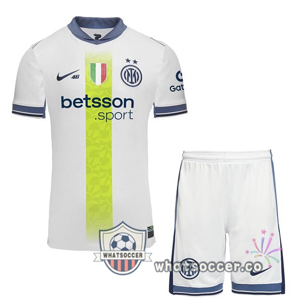 Inter Milan Kids Away Soccer Jerseys Special Edition Soccer Jerseys White 2024-2025