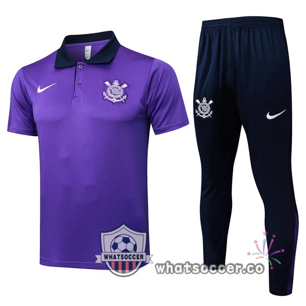 Training Polo Corinthians + Pants Purple 2025-2026