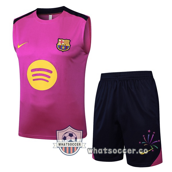 FC Barcelona Soccer Vest + Shorts Purple 2025-2026