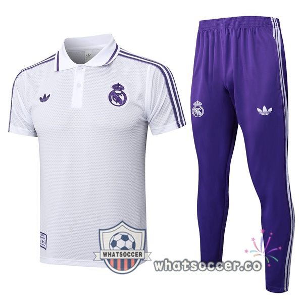 Training Polo Real Madrid + Pants White 2025-2026