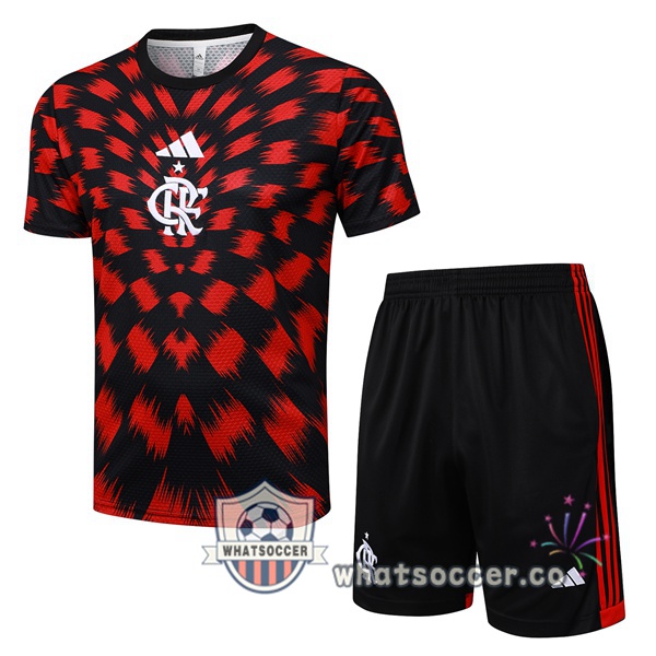 Flamengo Training T-Shirts + Shorts Red Black 2025-2026