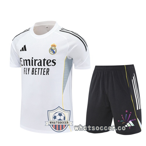 Real Madrid Training T-Shirts + Shorts White 2025-2026