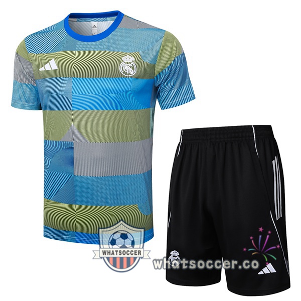 Real Madrid Training T-Shirts + Shorts Blue 2025-2026
