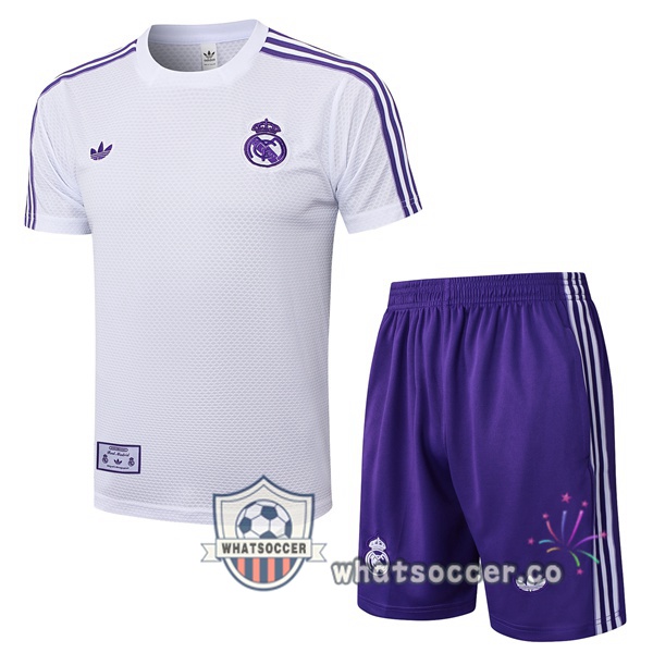 Real Madrid Training T-Shirts + Shorts White 2025-2026
