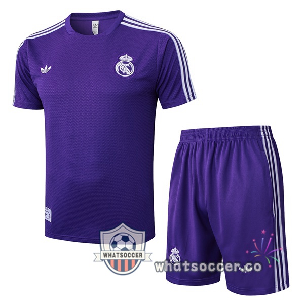 Real Madrid Training T-Shirts + Shorts Purple 2025-2026