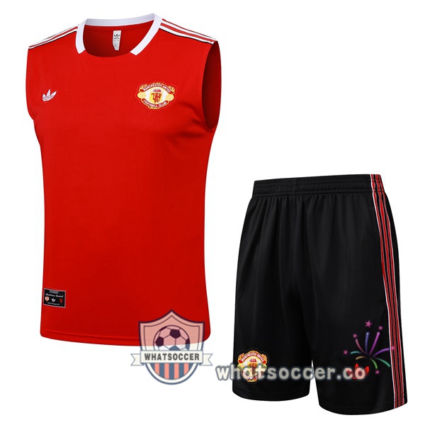 Manchester United Soccer Vest + Shorts Red 2025-2026
