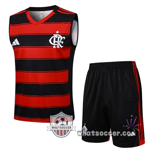 Flamengo Soccer Vest + Shorts Red Black 2025-2026