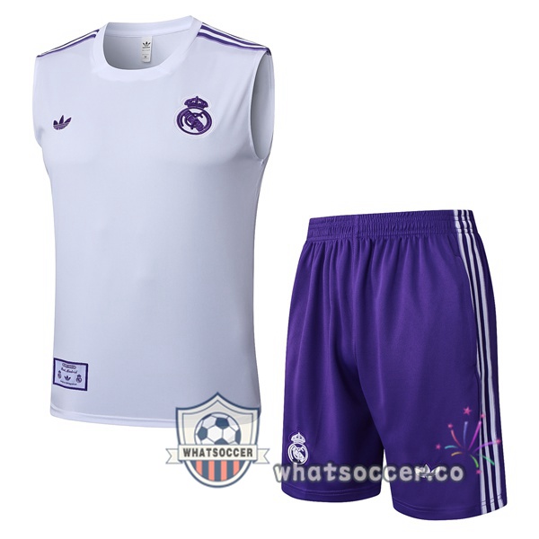 Real Madrid Soccer Vest + Shorts White 2025-2026
