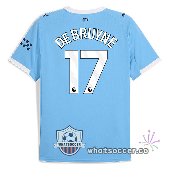 Manchester City (Kevin De Bruyne 17) Home Soccer Jerseys Blue 2025-2026