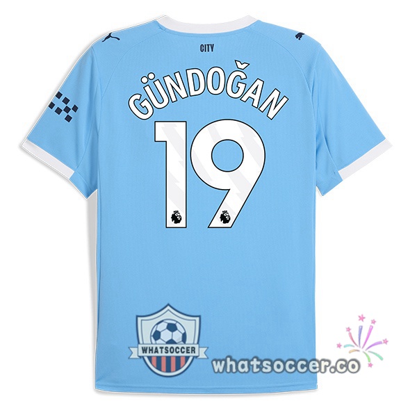 Manchester City (Ilkay Gündoğan 19) Home Soccer Jerseys Blue 2025-2026