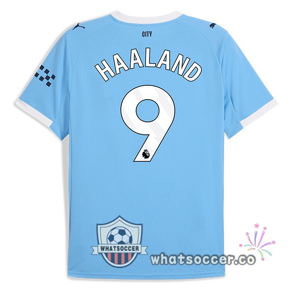 Manchester City (Erling Haaland 9) Home Soccer Jerseys Blue 2025-2026