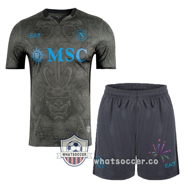 SSC Napoli Kids Third Soccer Jerseys Gray 2024-2025