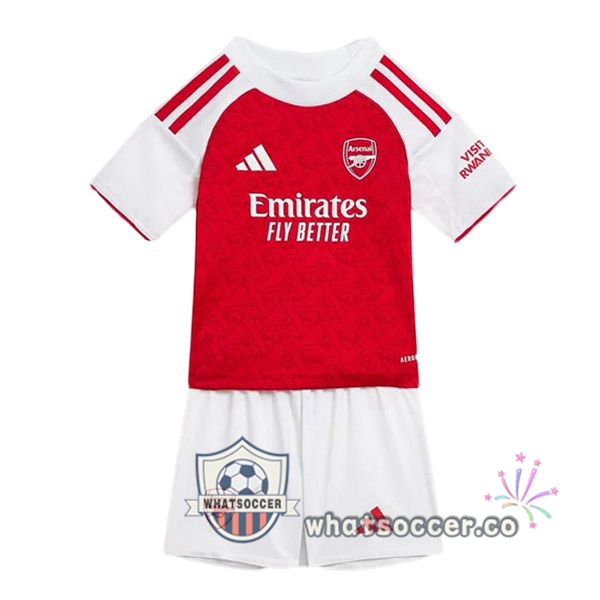 Arsenal Kids Home Soccer Jerseys Red White 2025-2026