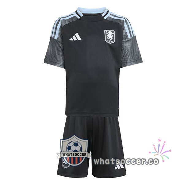 Aston Villa Kids Away Soccer Jerseys Black 2025-2026