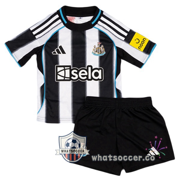 Newcastle United Kids Home Soccer Jerseys White Black 2025-2026