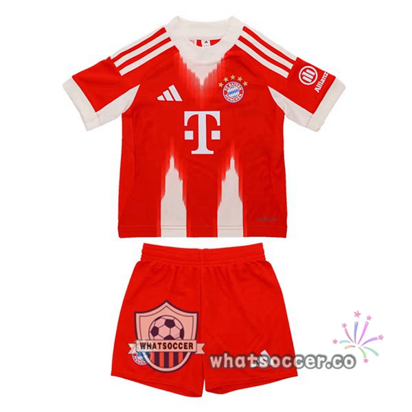 Bayern Munich Kids Home Soccer Jerseys Red 2025-2026