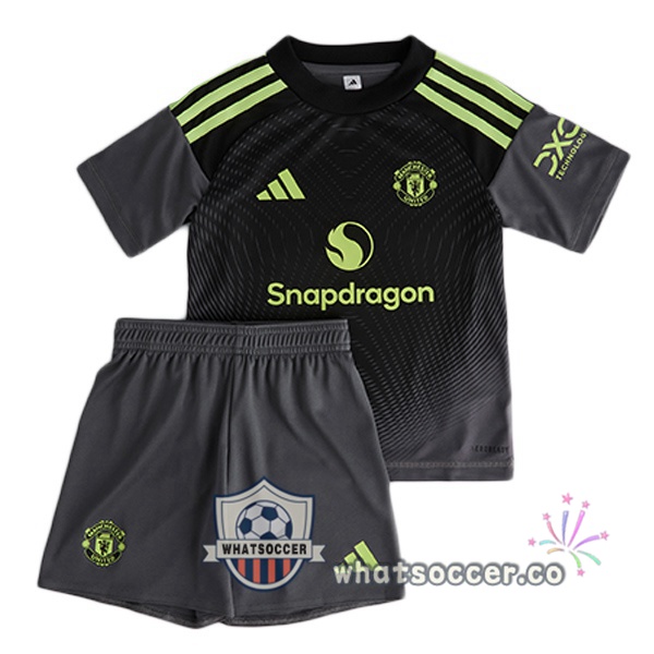 Manchester United Kids Goalkeeper Soccer Jerseys Black 2025-2026
