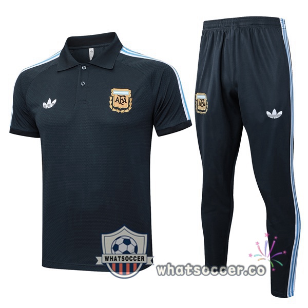 Training Polo Argentina + Pants Gray 2025-2026
