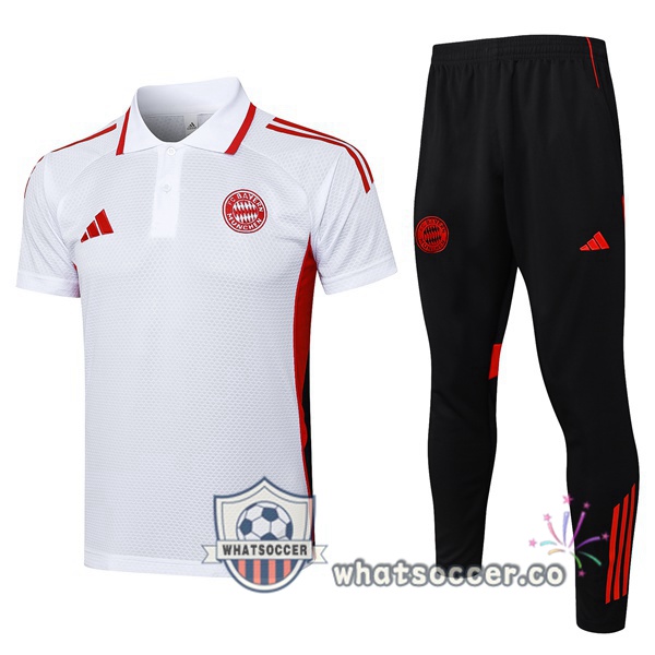Training Polo Bayern Munich + Pants White 2025-2026