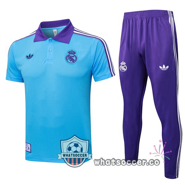 Training Polo Real Madrid + Pants Blue 2025-2026