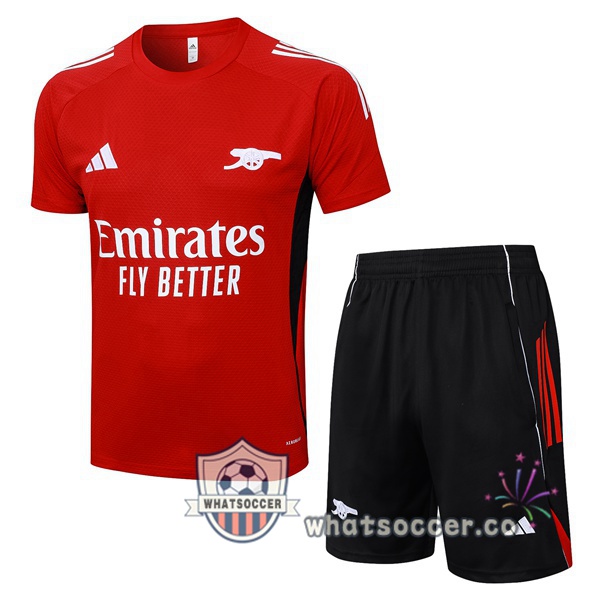 Arsenal Training T-Shirts + Shorts Red 2025-2026