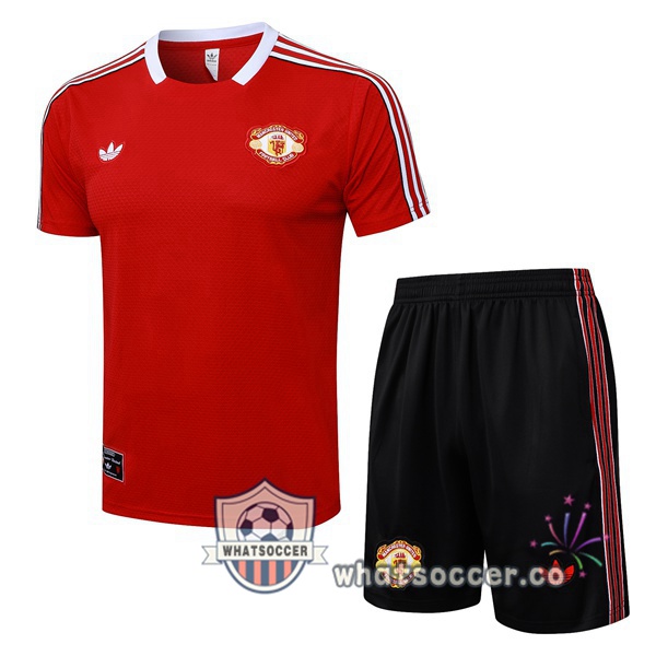Manchester United Training T-Shirts + Shorts Red 2025-2026