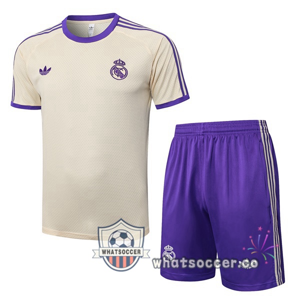 Real Madrid Training T-Shirts + Shorts Yellow 2025-2026