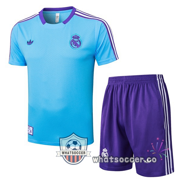 Real Madrid Training T-Shirts + Shorts Blue 2025-2026