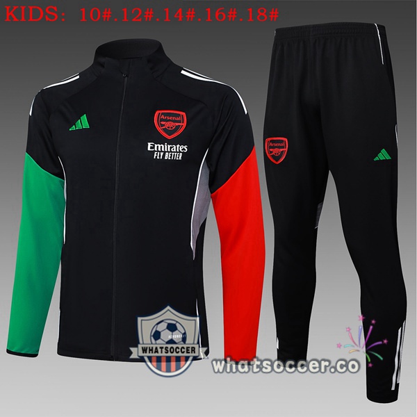 Training Jacket Arsenal Kids Black Red Green 2025-2026