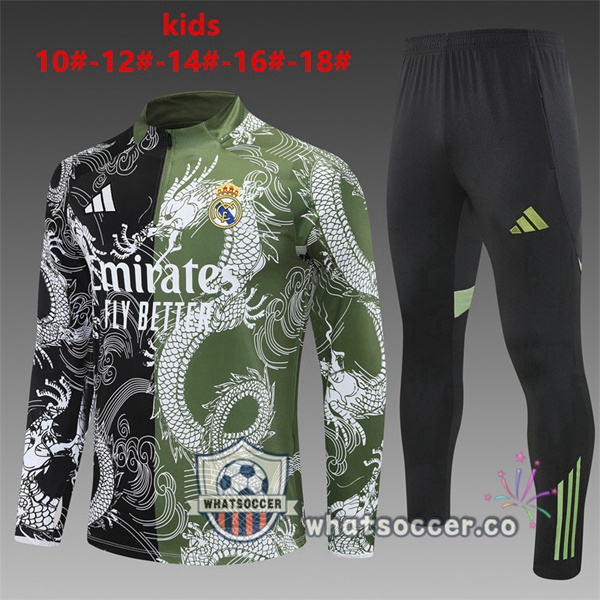 Training Wear Real Madrid Kids Black Green 2025-2026