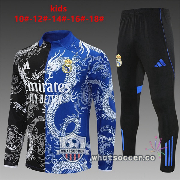 Training Wear Real Madrid Kids Black Blue 2025-2026