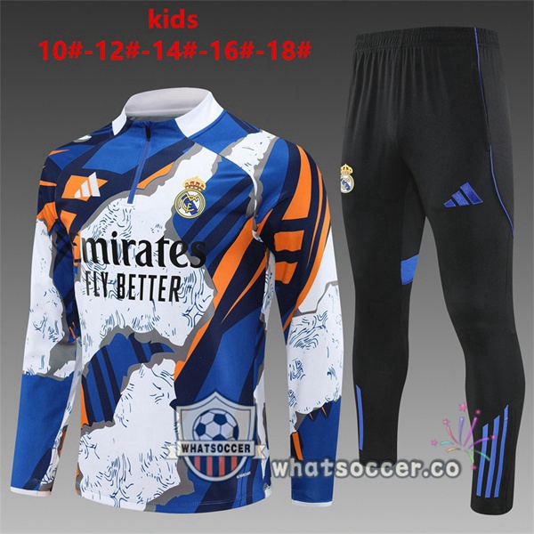 Training Wear Real Madrid Kids Blue White 2025-2026