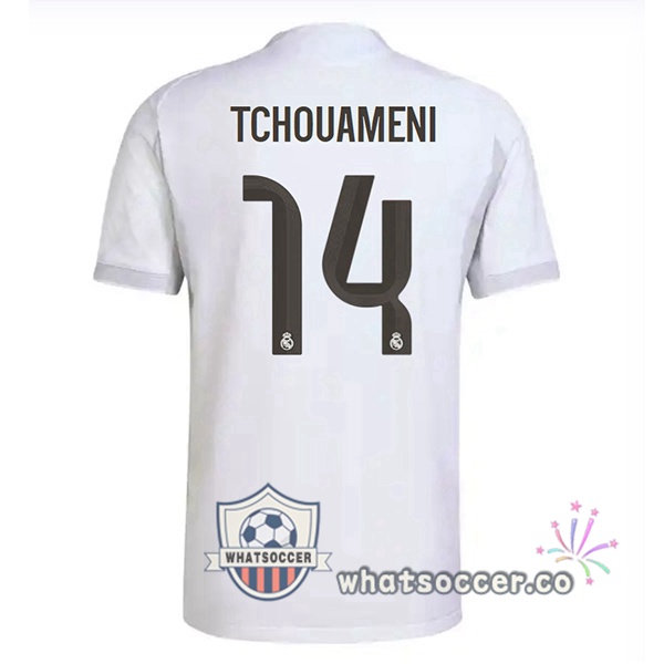 Real Madrid (Tchouameni 14) Home Soccer Jerseys White 2025-2026