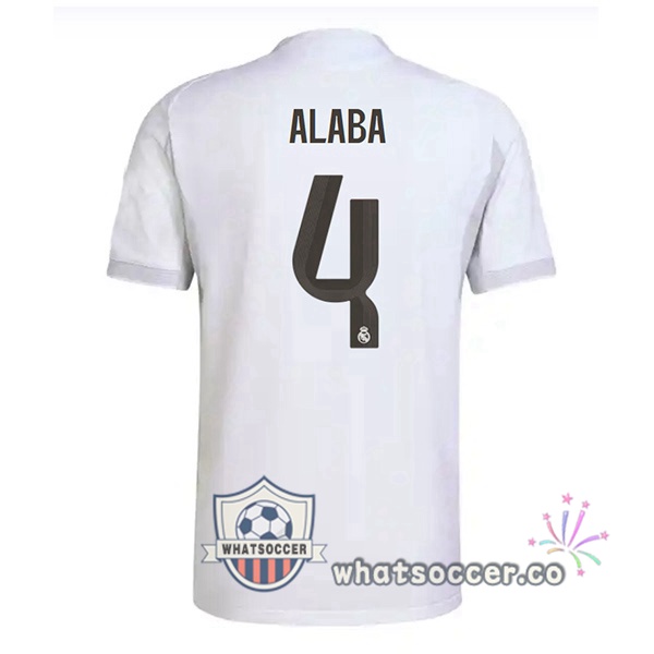 Real Madrid (Alaba 4) Home Soccer Jerseys White 2025-2026