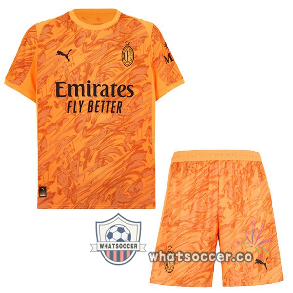 AC Milan Kids Goalkeeper Soccer Jerseys Orange 2025-2026