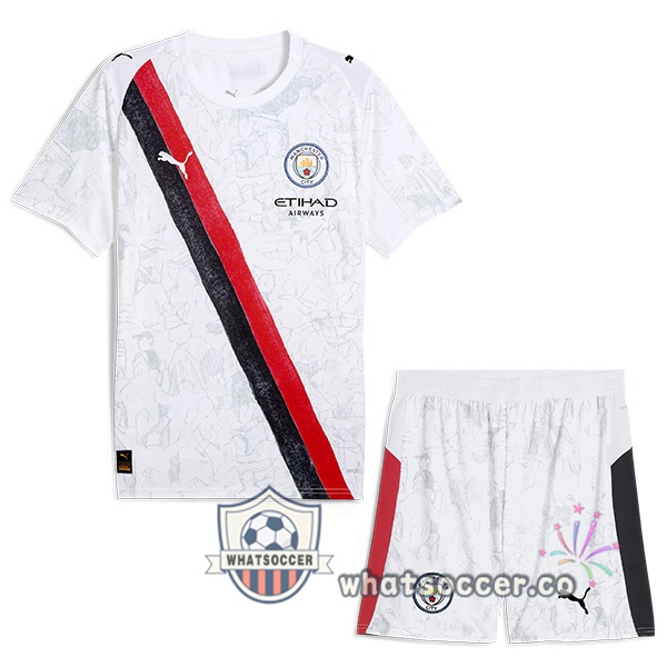 Manchester City Club World Cup Kids Home Soccer Jerseys White 2025-2026