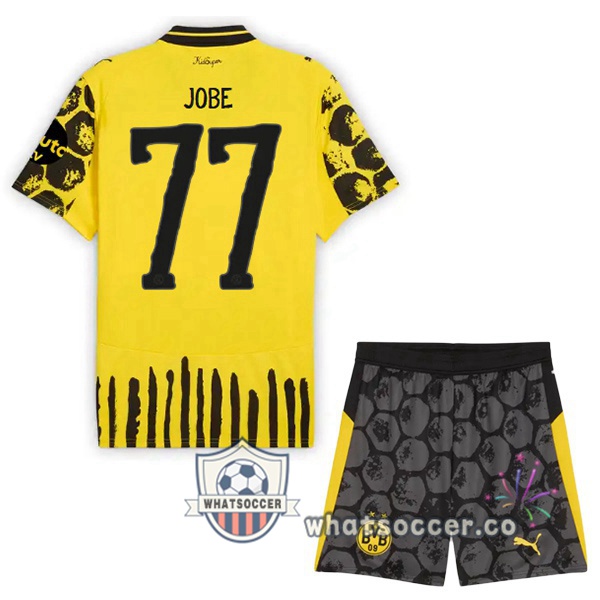 Dortmund BVB Club World Cup (Jobe 77) Kids Home Soccer Jerseys Yellow Black 2025-2026